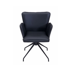 Coco spisebordsstol m/ armlæn - Sort Semianilin læder - Ergo & Vip i ryggen - Stærk pris